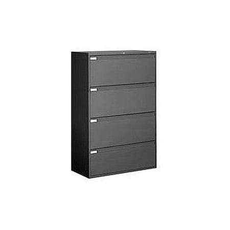 Gec Global 9300 Series 36"W 4 Drawer Binder Lateral File - Black 9336P-4F-1HBLK
